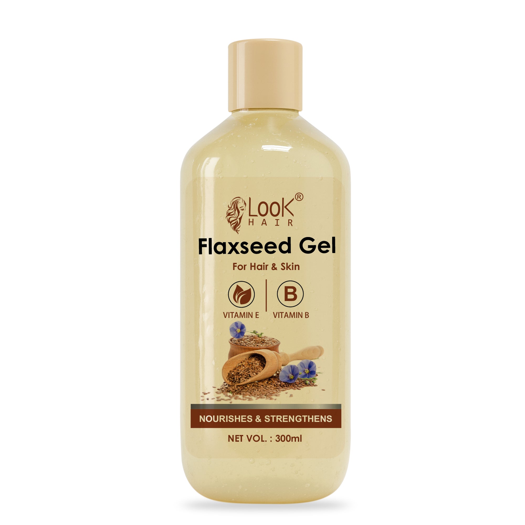 LOOK HAIR Natural Flaxseed Hair Gel | Strong Hold, Frizz Control & Hair Growth Care